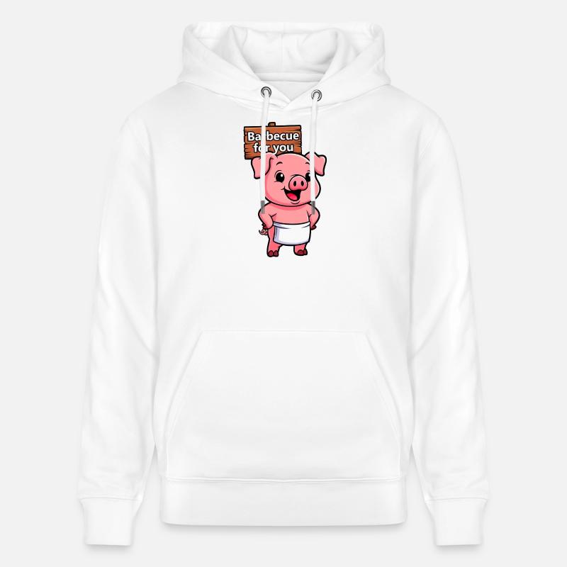 Panneau de cricket avec cochon - Sweat à capuche bio CRUISER Stanley/Stella Unisexe - blanc