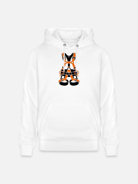 Klettergurt Baumpflege Baumkletterer Klettern - Stanley/Stella Unisex Bio-Hoodie CRUISER  - Weiß