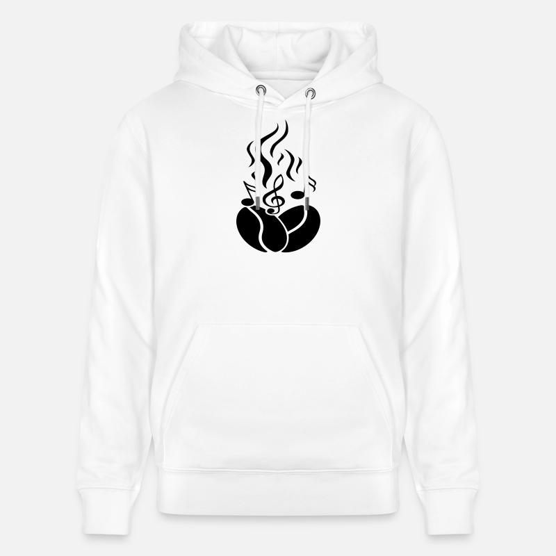 Kaffeebohnen mit Noten - Stanley/Stella Unisex Bio-Hoodie CRUISER  - Weiß