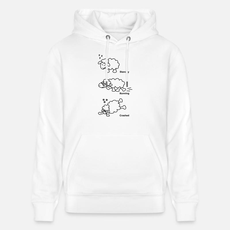 Schaf Standby Running Crashed - Stanley/Stella Unisex Bio-Hoodie CRUISER  - Weiß