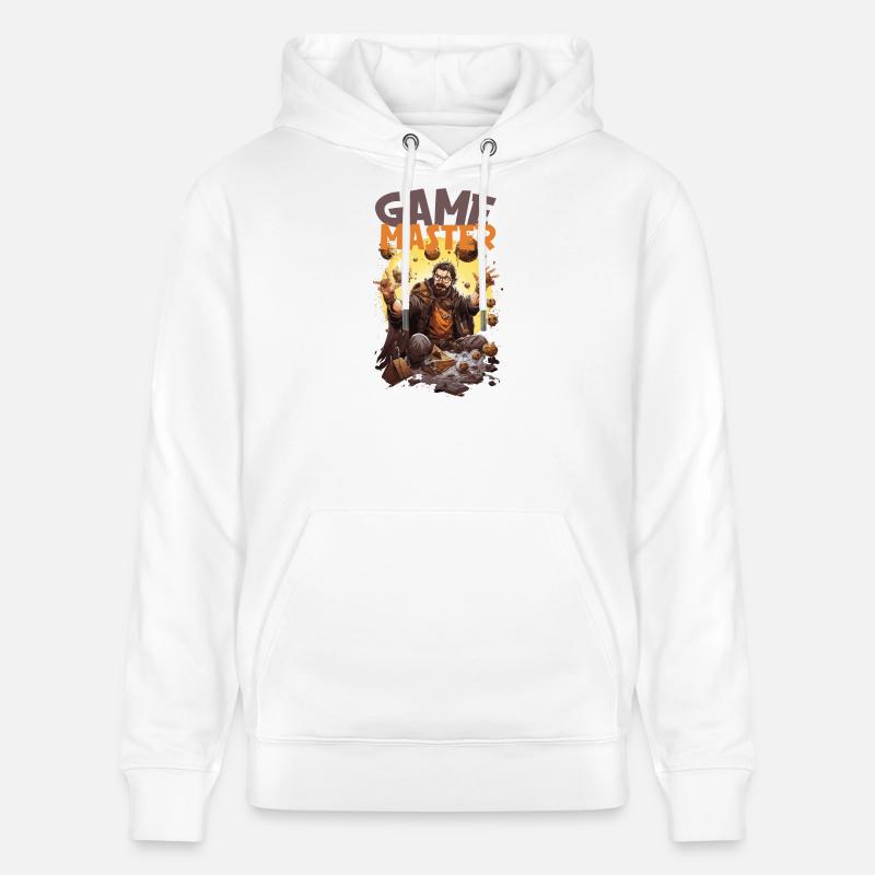 Maître de jeu avec des dés volants – RPG Nerd - Sweat à capuche bio CRUISER Stanley/Stella Unisexe - blanc