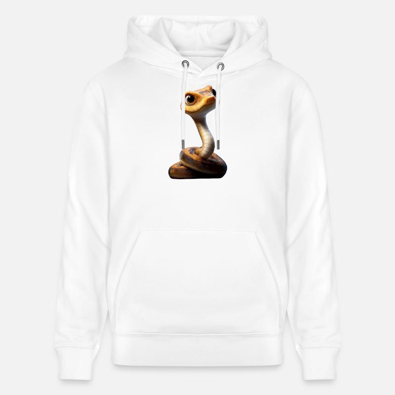 Schlange Python Kobra Klapperschlange Schlangen - Stanley/Stella Unisex Bio-Hoodie CRUISER  - Weiß