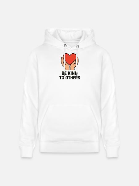 Hands Holding Heart of Kindness - Stanley/Stella CRUISER Unisex Organic Hoodie - white
