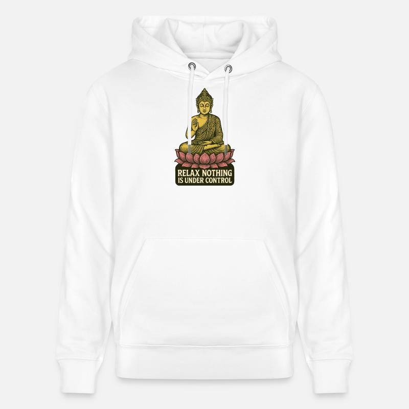 Citation Zen Relax de Bouddha Lotus - Sweat à capuche bio CRUISER Stanley/Stella Unisexe - blanc