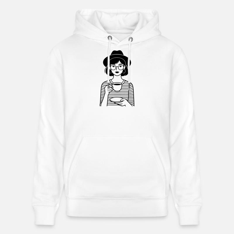 Kaffee-Hip-Mädchen - Stanley/Stella Unisex Bio-Hoodie CRUISER  - Weiß