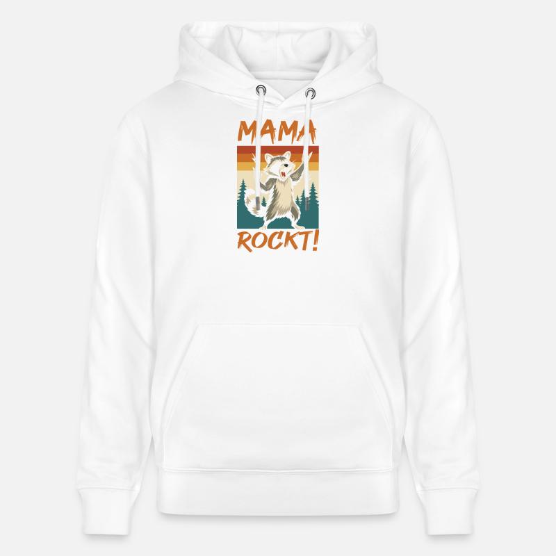 WaschbĂ€r Mutter Coole Rocker Mama - Stanley/Stella Unisex Bio-Hoodie CRUISER - WeiĂ
