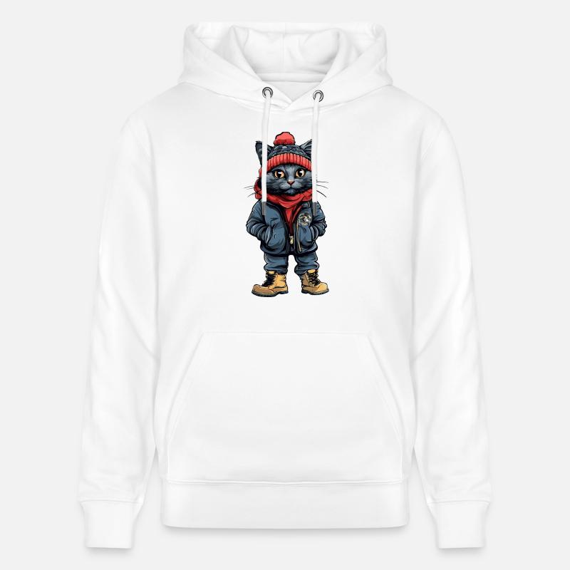 Mode d’hiver pour chat - Sweat à capuche bio CRUISER Stanley/Stella Unisexe - blanc