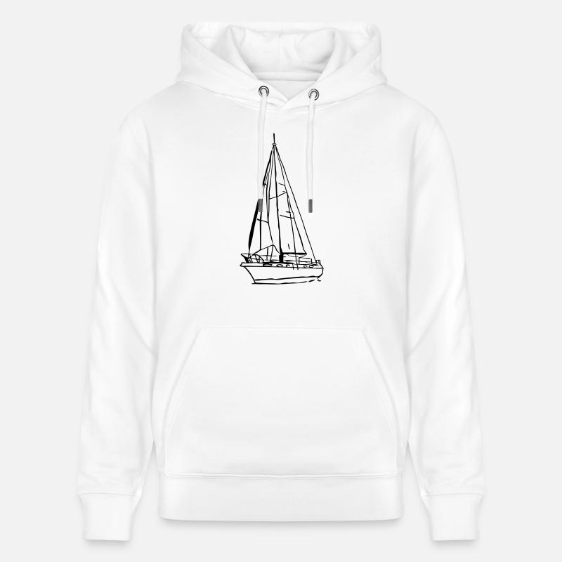 sailboat2 - Sweat à capuche bio CRUISER Stanley/Stella Unisexe - blanc