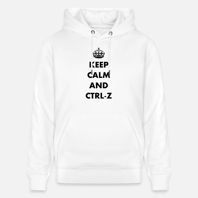 Keep Calm and ctrl-z - Sweat à capuche bio CRUISER Stanley/Stella Unisexe - blanc
