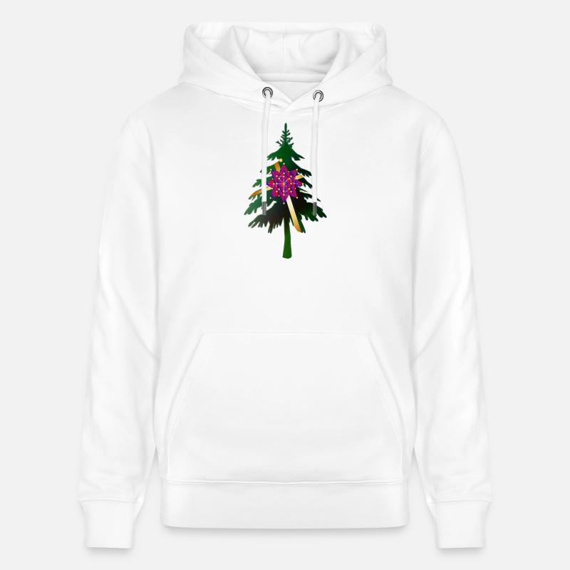 Christbaum oder Weihnachtsbaum & Geschenkschleife - Stanley/Stella Unisex Bio-Hoodie CRUISER  - Weiß
