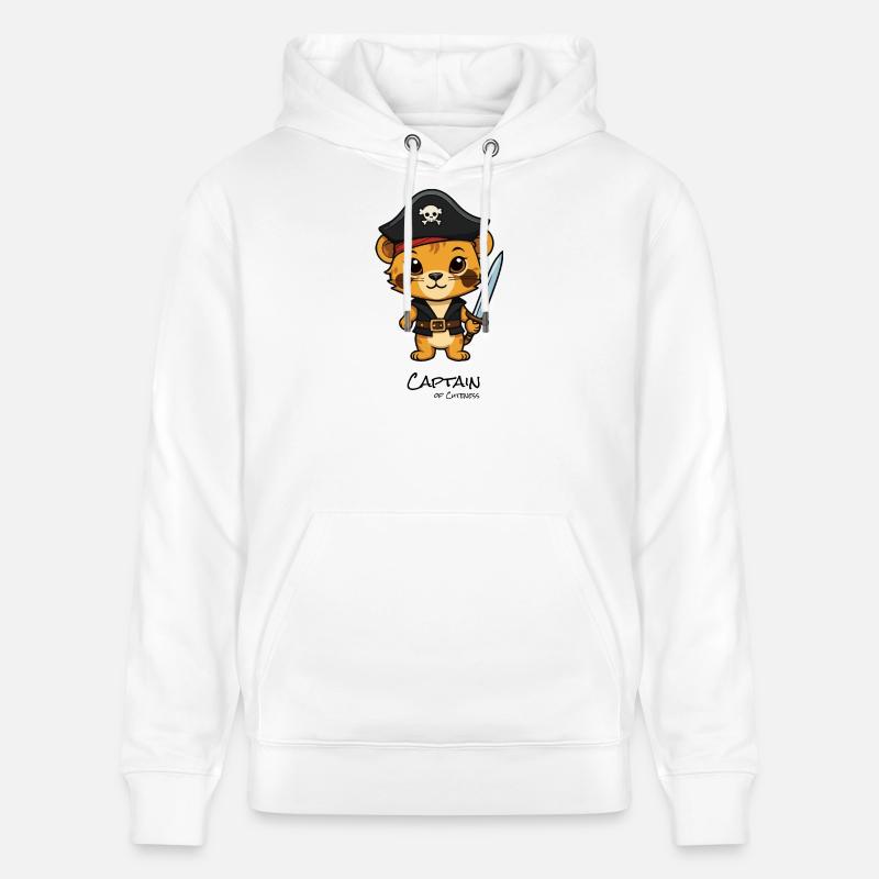 Chaton pirate avec un sabre - Sweat à capuche bio CRUISER Stanley/Stella Unisexe - blanc