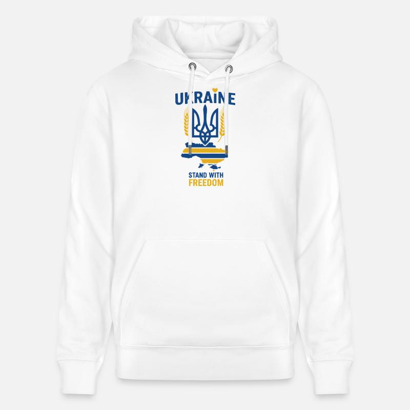 Emblème de la liberté de l’Ukraine - Sweat à capuche bio CRUISER Stanley/Stella Unisexe - blanc