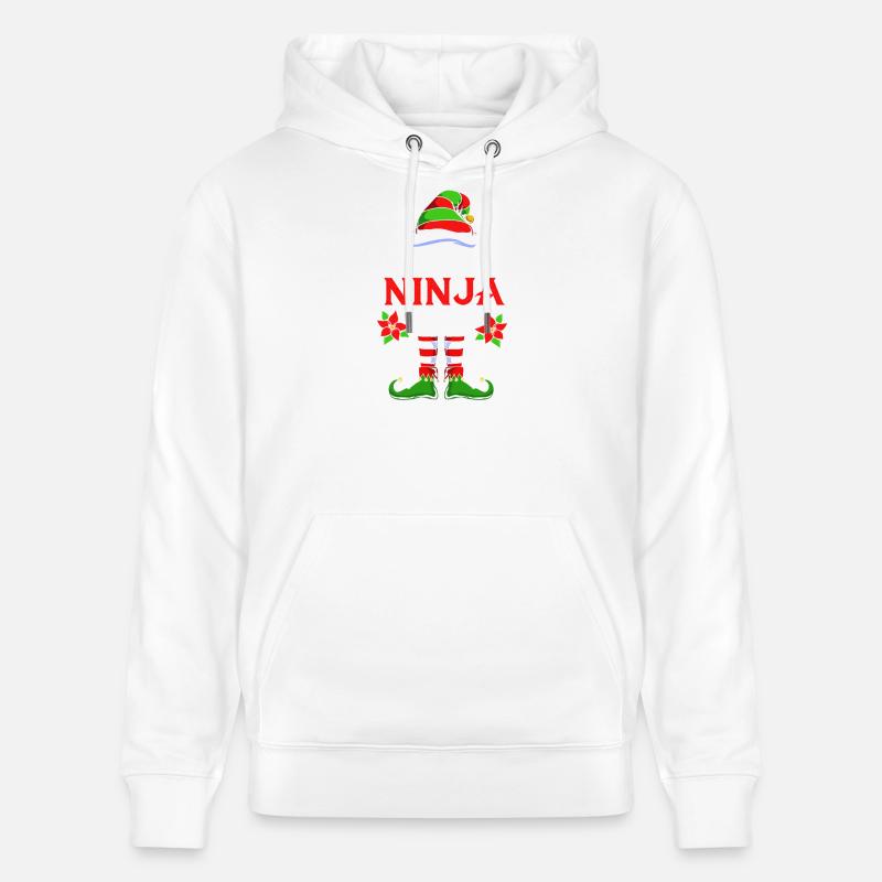 Elfe Elfe Cadeau de Noël Ninja - Sweat à capuche bio CRUISER Stanley/Stella Unisexe - blanc