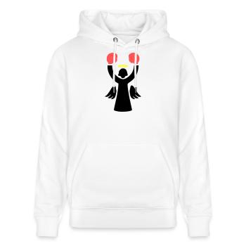 Boxer Angel Pictogram Funny - Stanley/Stella CRUISER Unisex Organic Hoodie - white - Front - Alina (178cm) & Michal (187cm)