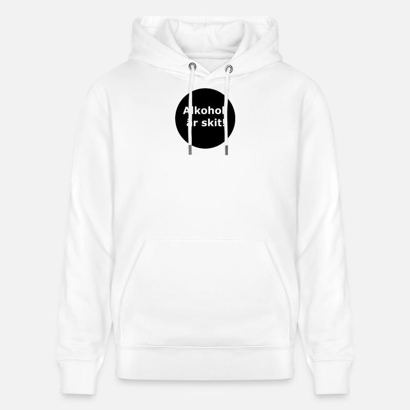 L’alcool, c’est nul (cercle noir) - Sweat à capuche bio CRUISER Stanley/Stella Unisexe - blanc