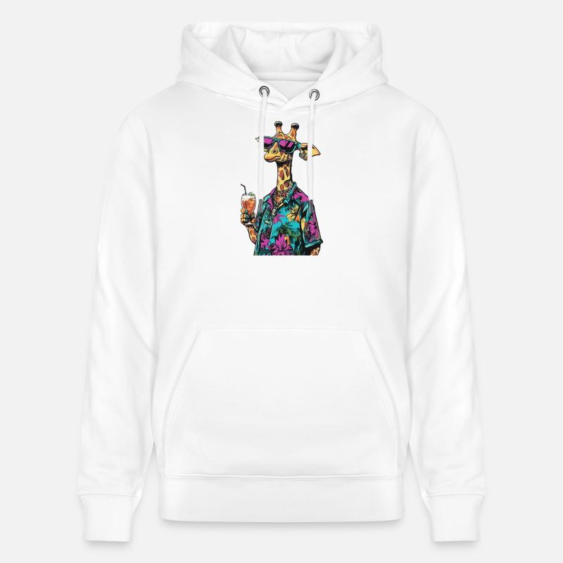 Giraffe Comic Sommer - Stanley/Stella Unisex Bio-Hoodie CRUISER  - Weiß