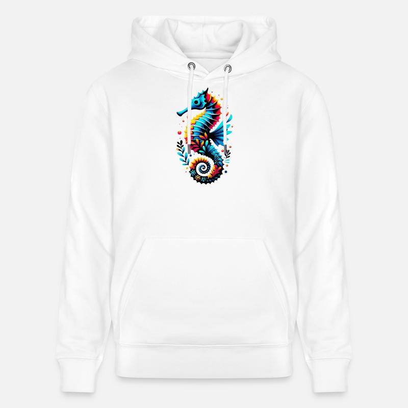Hippocampe - Sweat à capuche bio CRUISER Stanley/Stella Unisexe - blanc