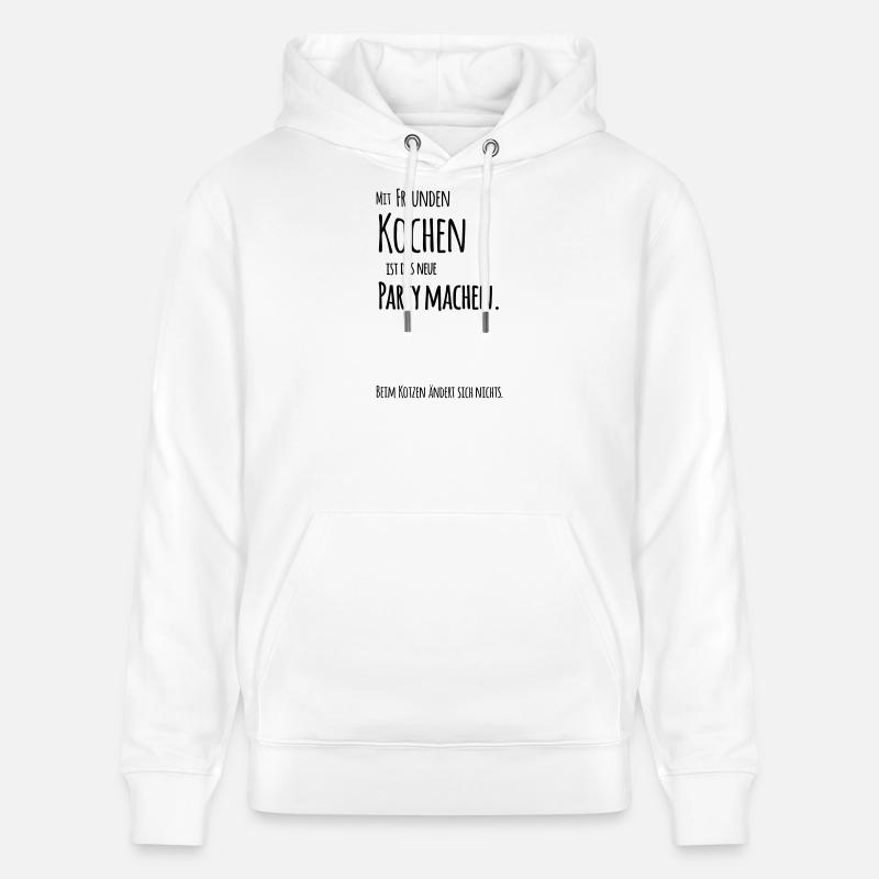 Cuisiner entre amis - Sweat à capuche bio CRUISER Stanley/Stella Unisexe - blanc