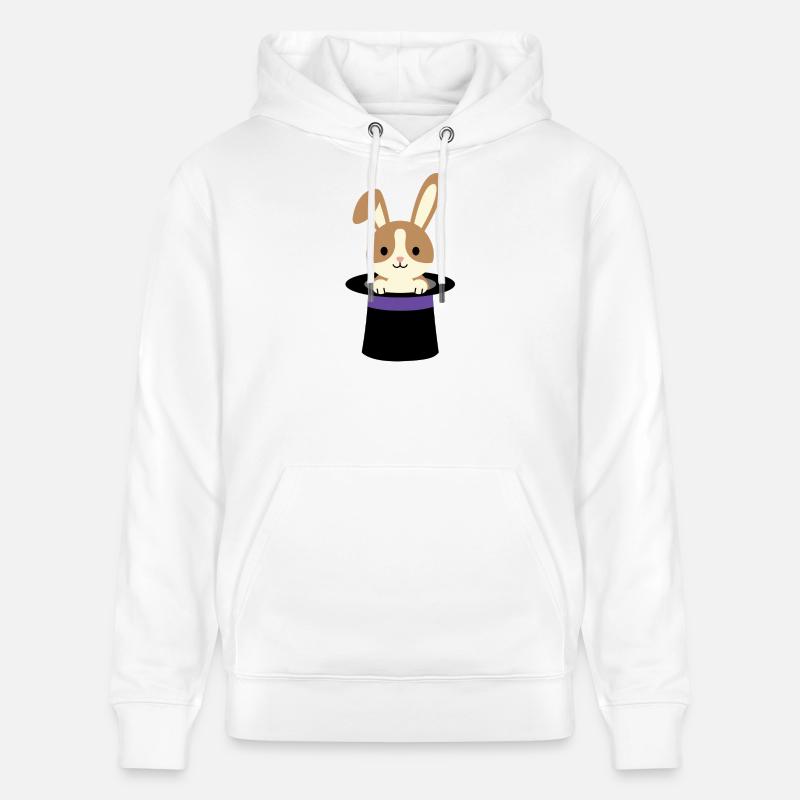 Le Lapin du Chapeau du Magicien - Sweat à capuche bio CRUISER Stanley/Stella Unisexe - blanc