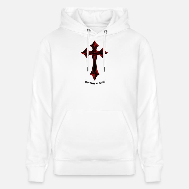 Talisman de la Croix gothique rouge - Sweat à capuche bio CRUISER Stanley/Stella Unisexe - blanc