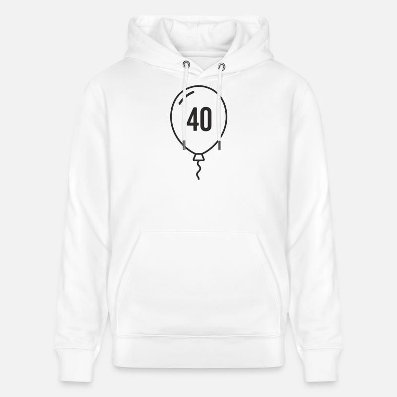 Ballon numéro 40 – Conception ronde d’anniversaire - Sweat à capuche bio CRUISER Stanley/Stella Unisexe - blanc