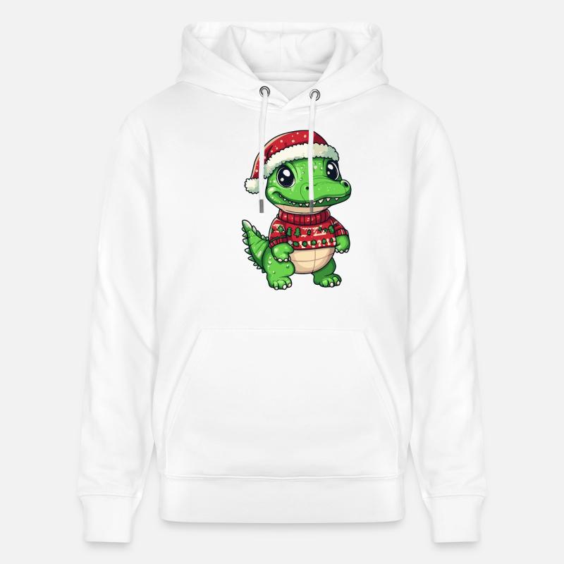 Alligator Weihnachten Comic - Stanley/Stella Unisex Bio-Hoodie CRUISER  - Weiß