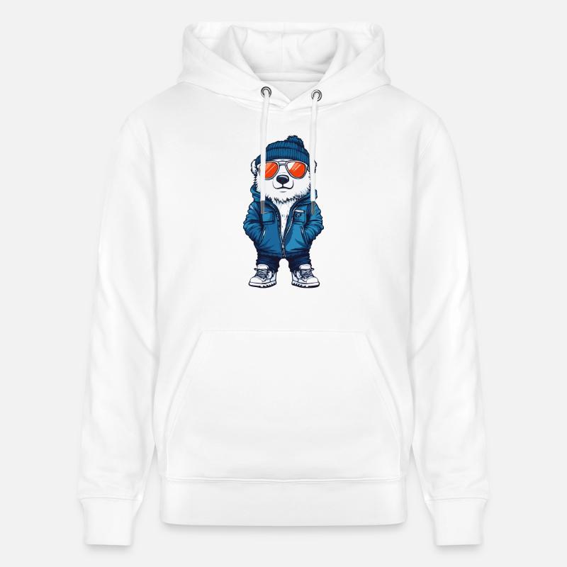 Eisbär Winter Comic - Stanley/Stella Unisex Bio-Hoodie CRUISER  - Weiß