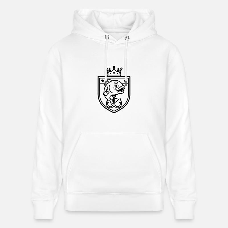 Logo de pêche au poisson - Sweat à capuche bio CRUISER Stanley/Stella Unisexe - blanc