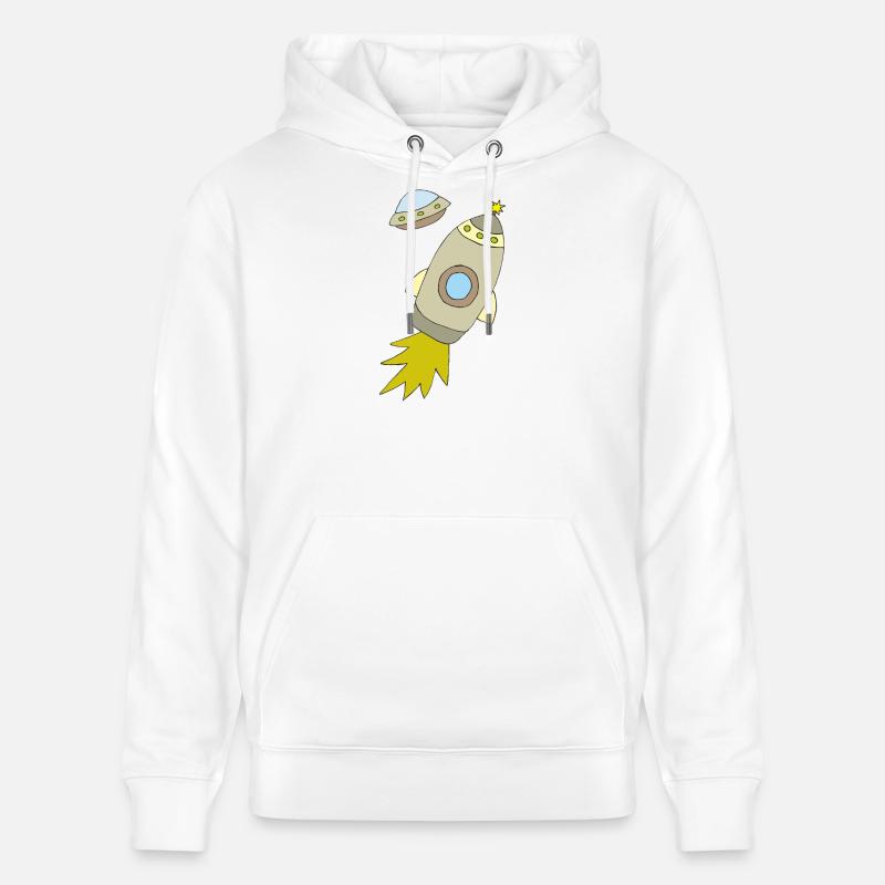 Fusée spatiale à propulsion lumineuse - Sweat à capuche bio CRUISER Stanley/Stella Unisexe - blanc