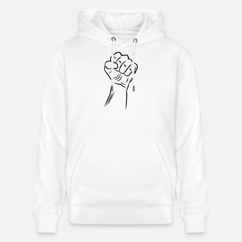 Poing / Poing levé / Révolution / Défi - Sweat à capuche bio CRUISER Stanley/Stella Unisexe - blanc