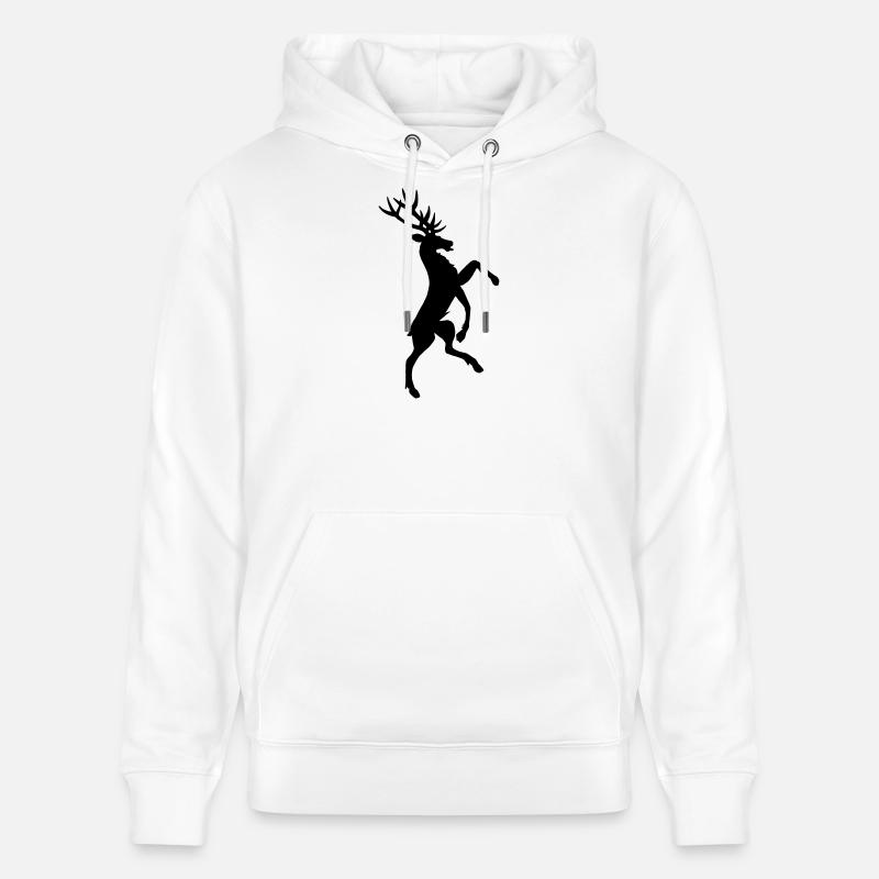 Ombre héraldique du cerf debout - Sweat à capuche bio CRUISER Stanley/Stella Unisexe - blanc
