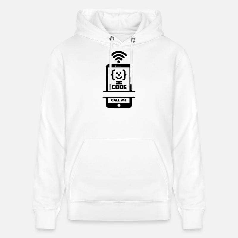 Appelez-moi codeur téléphonique gezchtje - Sweat à capuche bio CRUISER Stanley/Stella Unisexe - blanc