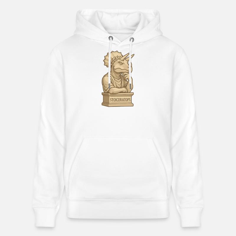 Stoiceratops - Stanley/Stella CRUISER Unisex Organic Hoodie - white