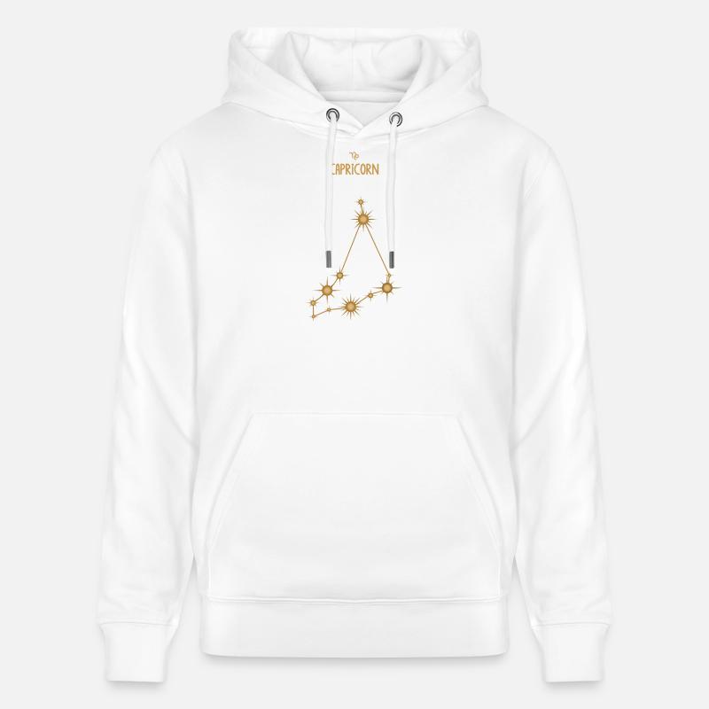 Steinbock Sternzeichen Sternbild Sternbild Golden - Stanley/Stella Unisex Bio-Hoodie CRUISER  - Weiß