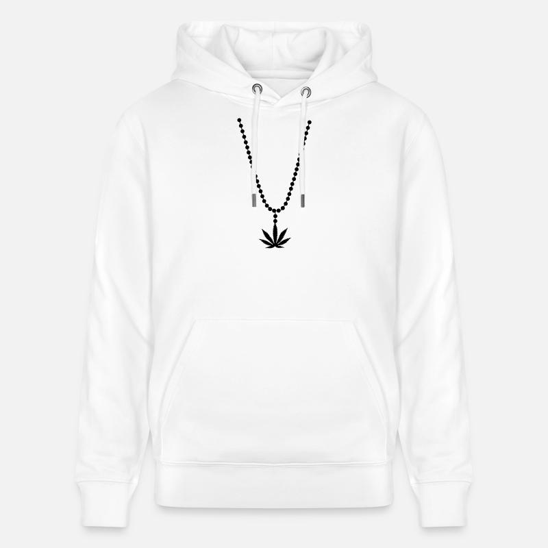 necklace weed cannabis marihuana collier - Sweat à capuche bio CRUISER Stanley/Stella Unisexe - blanc