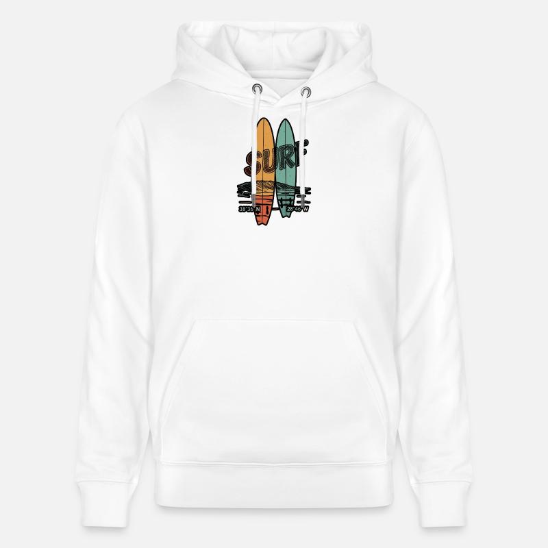 Planches de surf rétro - Sweat à capuche bio CRUISER Stanley/Stella Unisexe - blanc