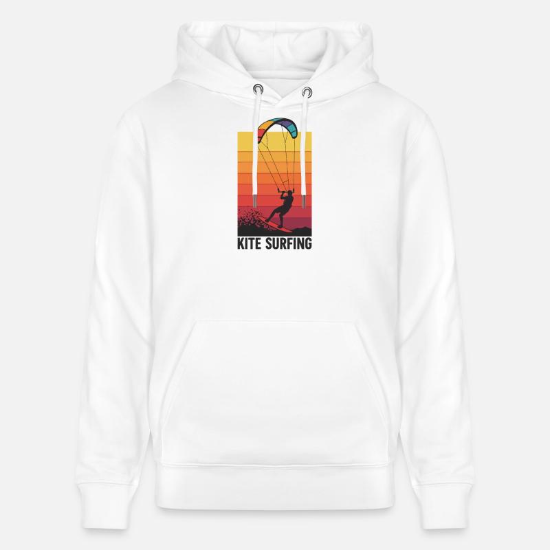 Kitesurfer Sunset Gradient - Sweat à capuche bio CRUISER Stanley/Stella Unisexe - blanc