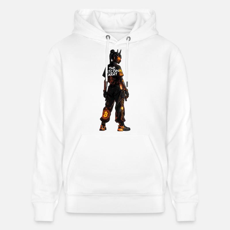 Bitcoin Bazooka - L’Armée Bitcoin - Samurai 02 - Sweat à capuche bio CRUISER Stanley/Stella Unisexe - blanc