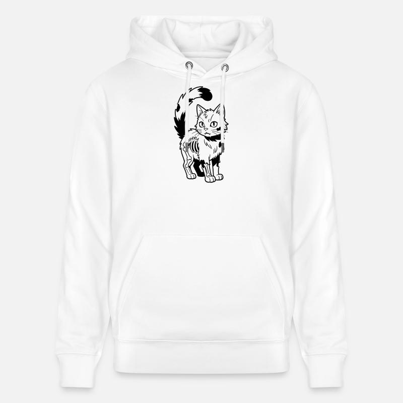 Chat Zombie - Sweat à capuche bio CRUISER Stanley/Stella Unisexe - blanc