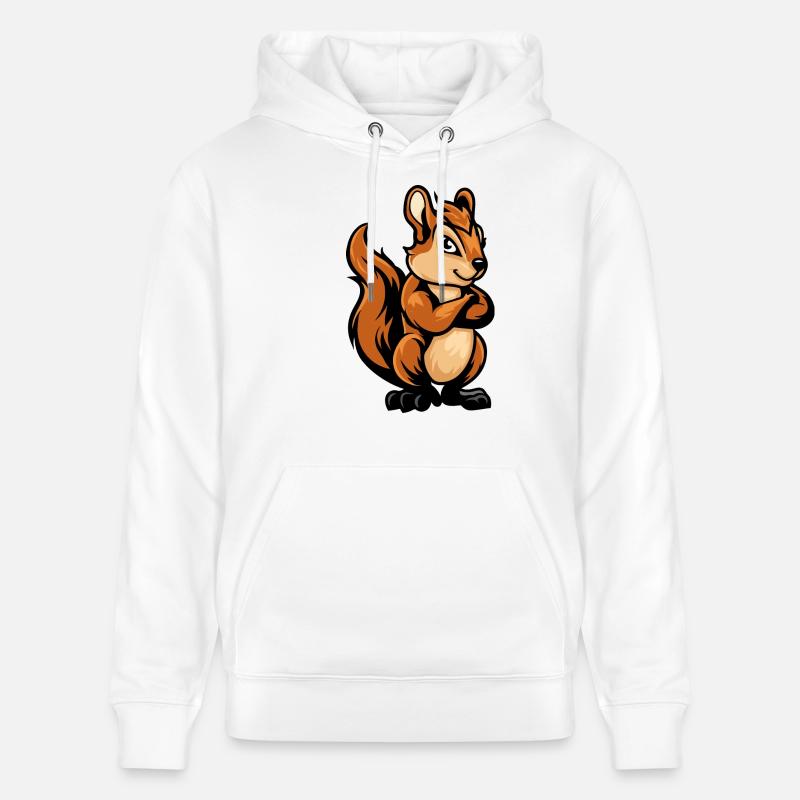 Bande dessinée écureuil - Sweat à capuche bio CRUISER Stanley/Stella Unisexe - blanc