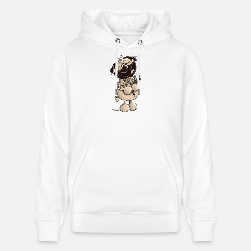 Süßer Mops - Möpse - Mopsfideler Mops - Geschenk - Stanley/Stella Unisex Bio-Hoodie CRUISER  - Weiß