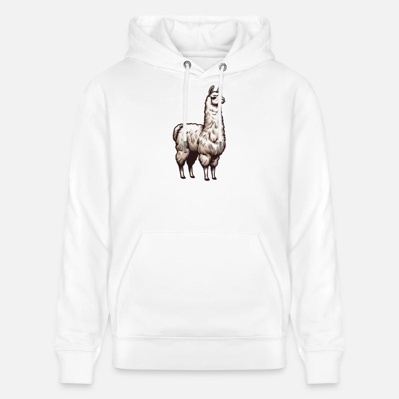 Lama blanc - Sweat à capuche bio CRUISER Stanley/Stella Unisexe - blanc