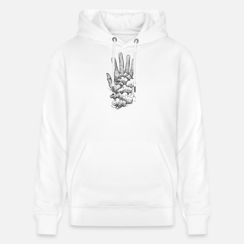 La main dans les nuages - Sweat à capuche bio CRUISER Stanley/Stella Unisexe - blanc