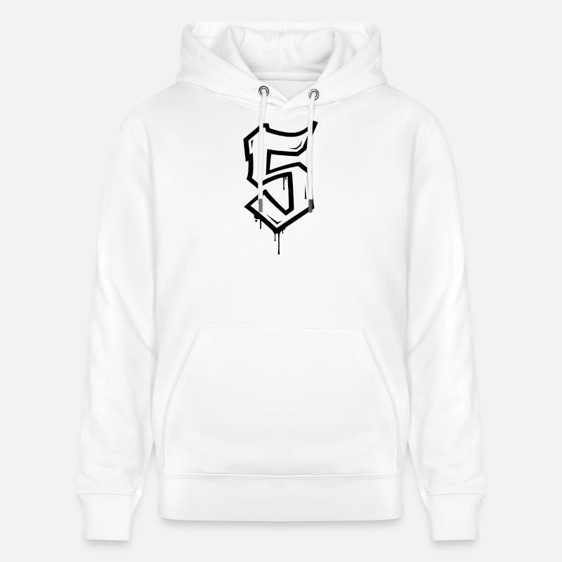 Conception de style graffiti numéro 5 - Sweat à capuche bio CRUISER Stanley/Stella Unisexe - blanc
