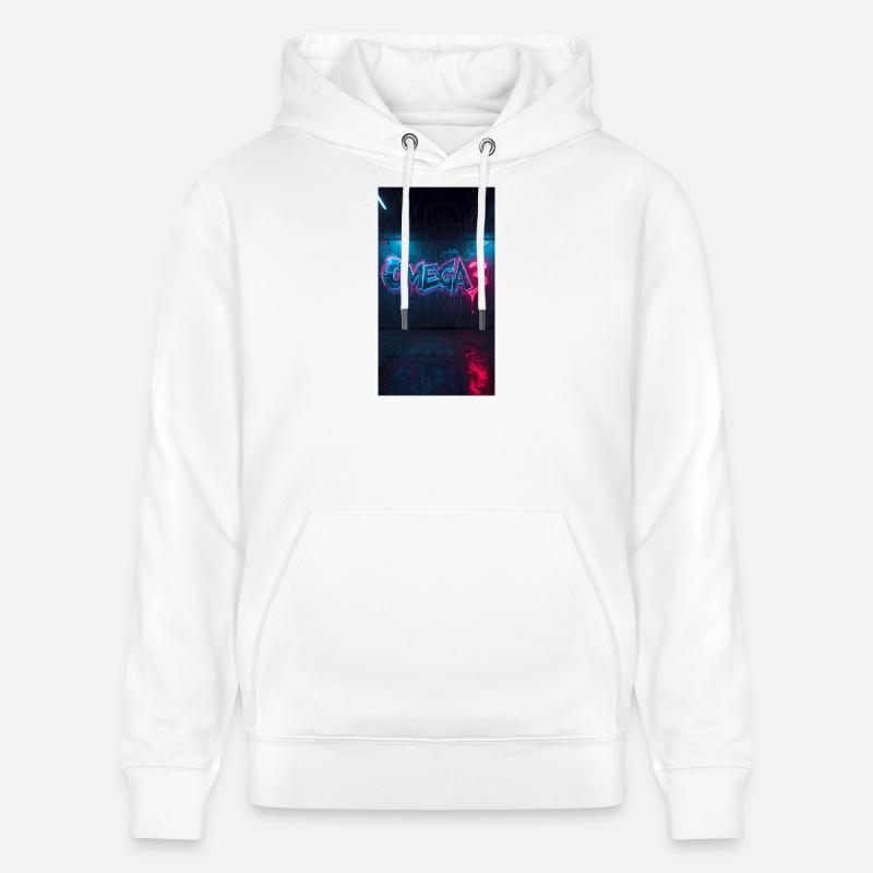 Graffiti néon Omega3 - Sweat à capuche bio CRUISER Stanley/Stella Unisexe - blanc
