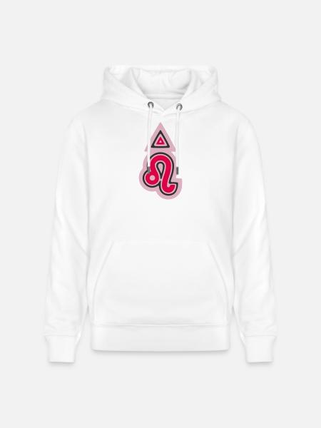 Zodiac Tribal Leo and Fire - Stanley/Stella CRUISER Unisex Organic Hoodie - white