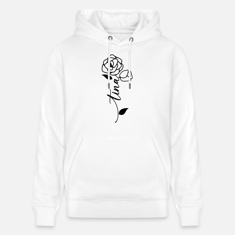 Tina Nom Prénom Fleur - Sweat à capuche bio CRUISER Stanley/Stella Unisexe - blanc