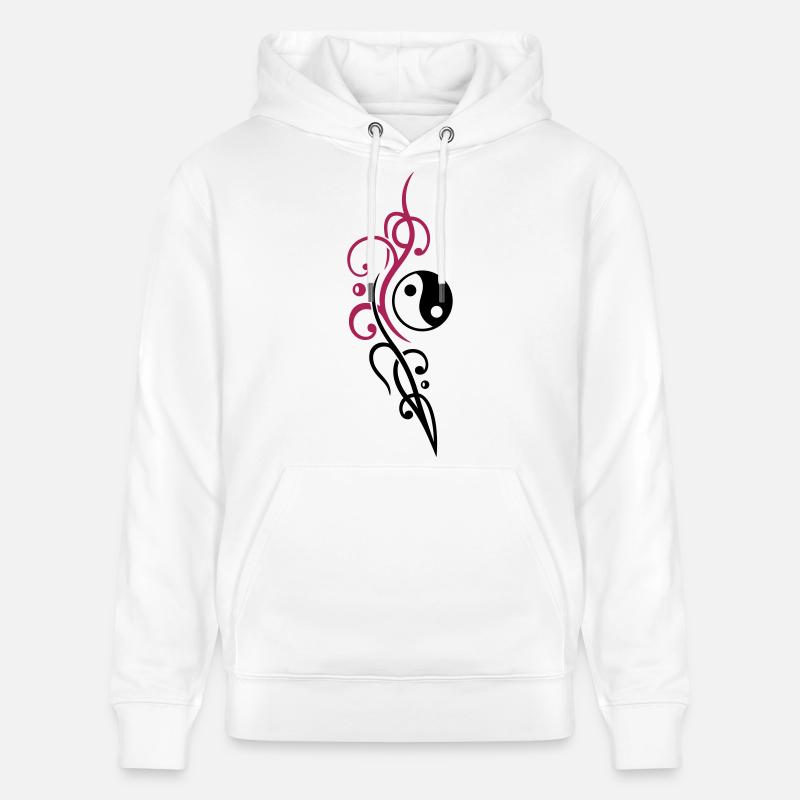 Yin & Yang Symbol mit Tribal - Sweat à capuche bio CRUISER Stanley/Stella Unisexe - blanc