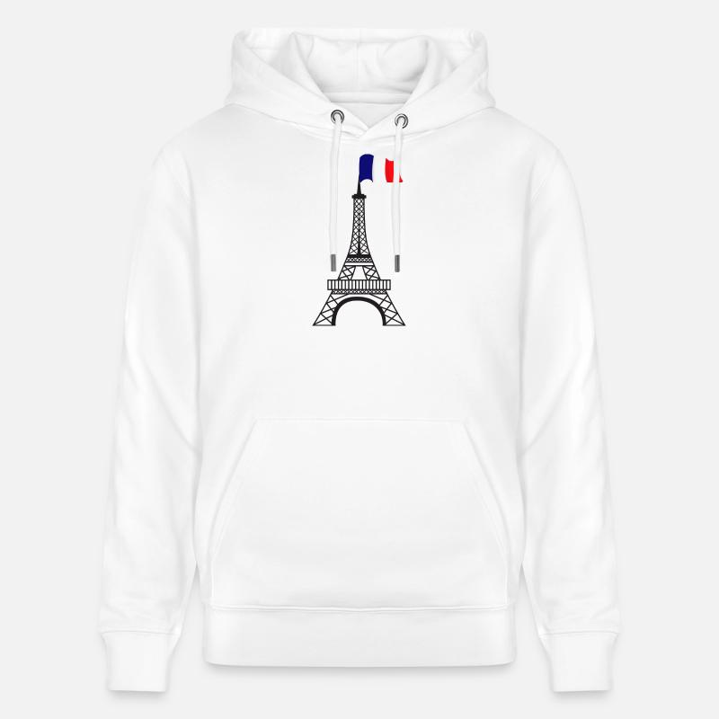 Tour Eiffel - Sweat à capuche bio CRUISER Stanley/Stella Unisexe - blanc