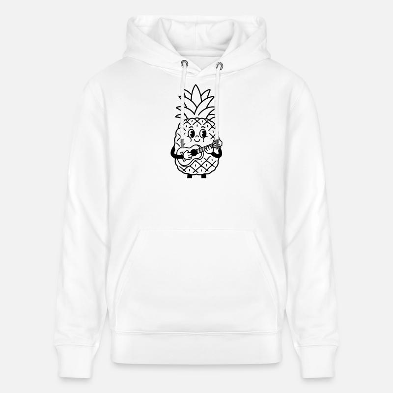 Ananas avec ukulélé - Sweat à capuche bio CRUISER Stanley/Stella Unisexe - blanc